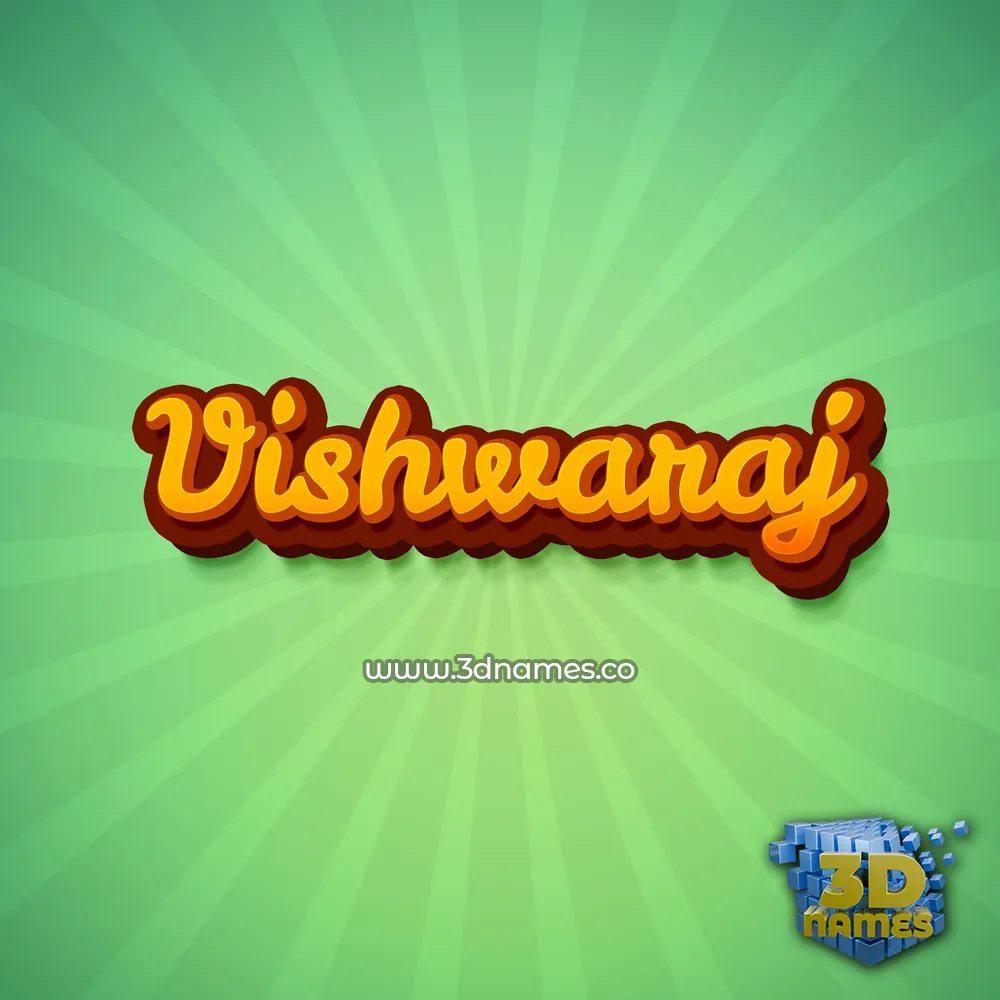 vishwaraj in Green Rays style - 3D name wallpaper