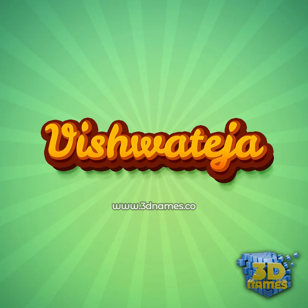 vishwateja in Green Rays style - 3D name wallpaper