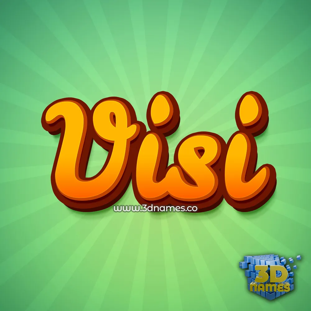 visi in Green Rays style - 3D name wallpaper