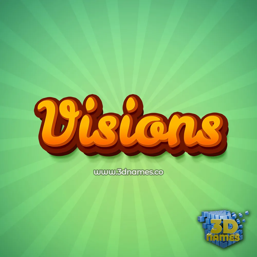 visions in Green Rays style - 3D name wallpaper