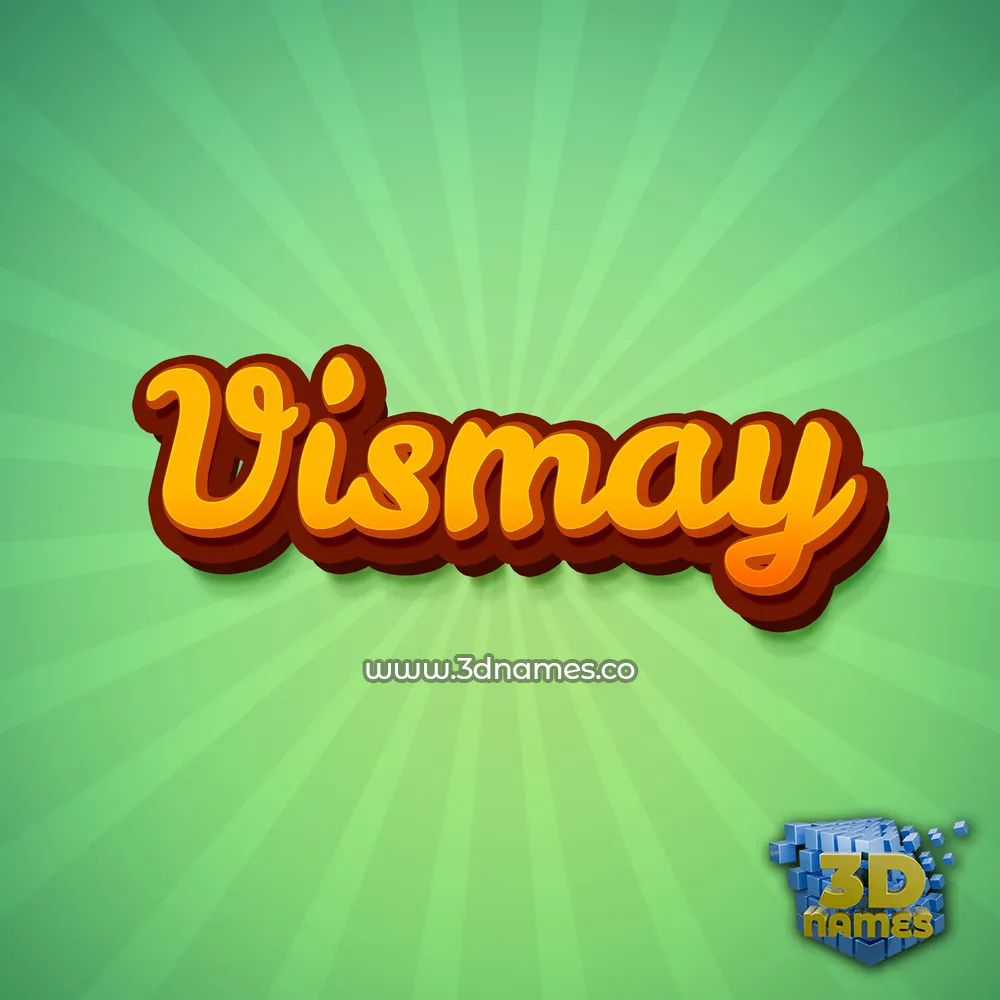 vismay in Green Rays style - 3D name wallpaper