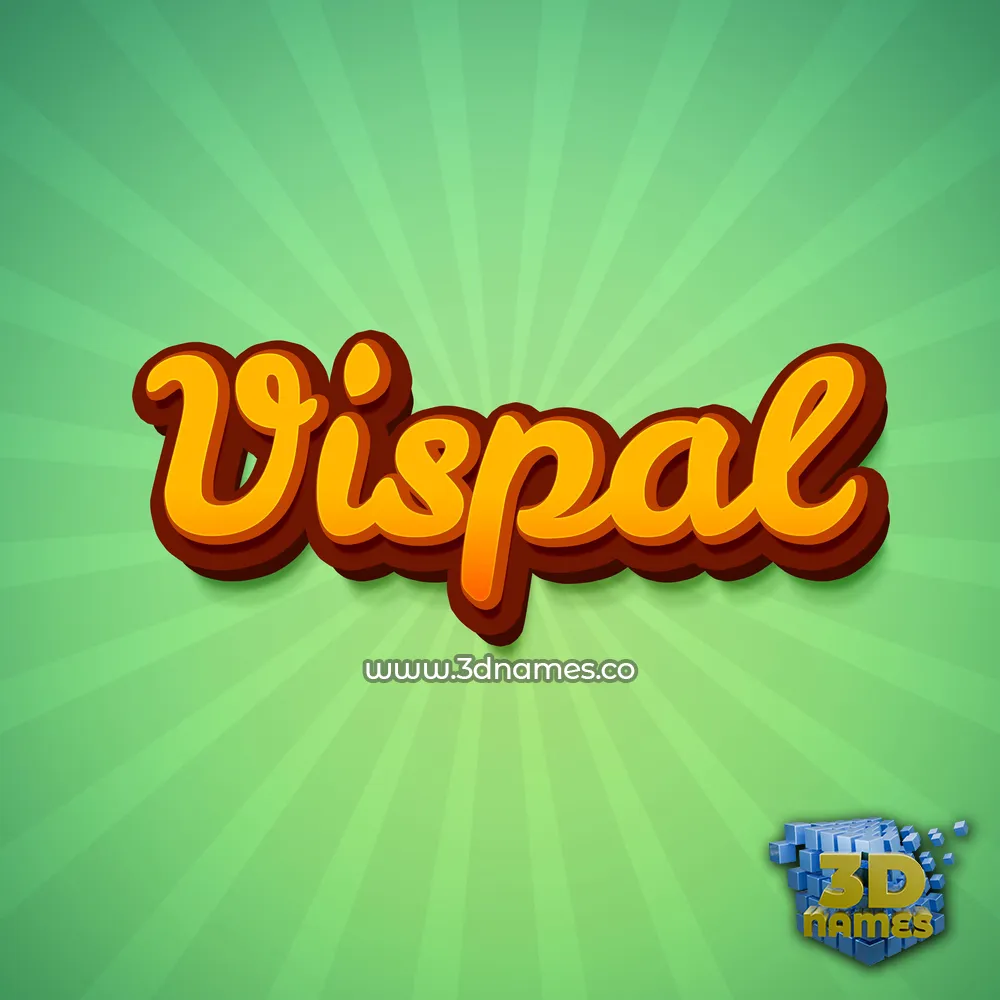 vispal in Green Rays style - 3D name wallpaper