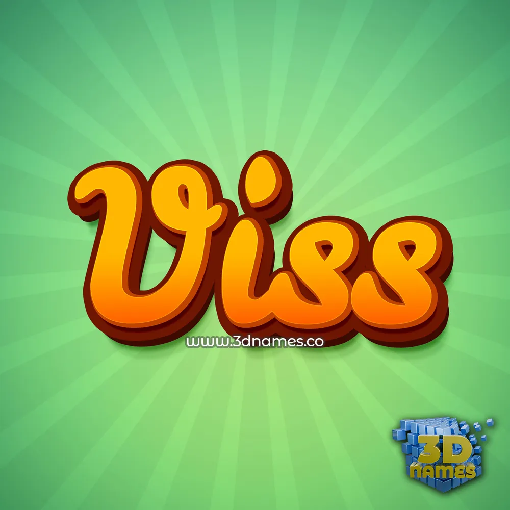 viss in Green Rays style - 3D name wallpaper