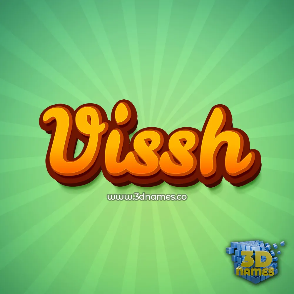 vissh in Green Rays style - 3D name wallpaper