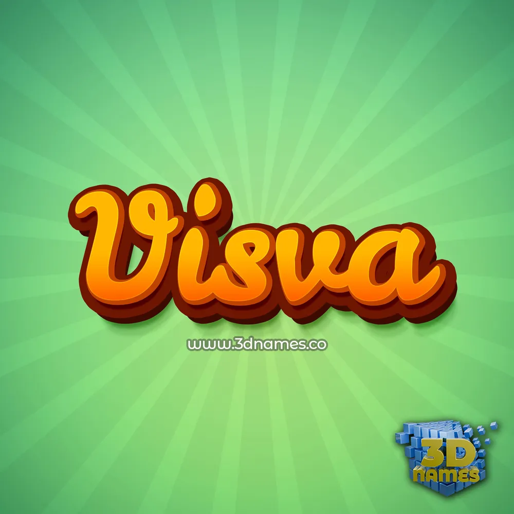 visva in Green Rays style - 3D name wallpaper