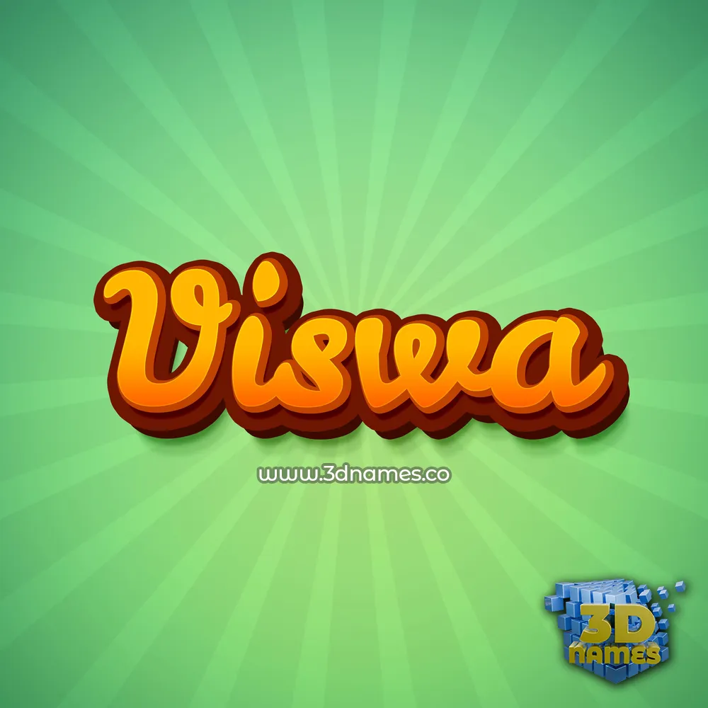viswa in Green Rays style - 3D name wallpaper