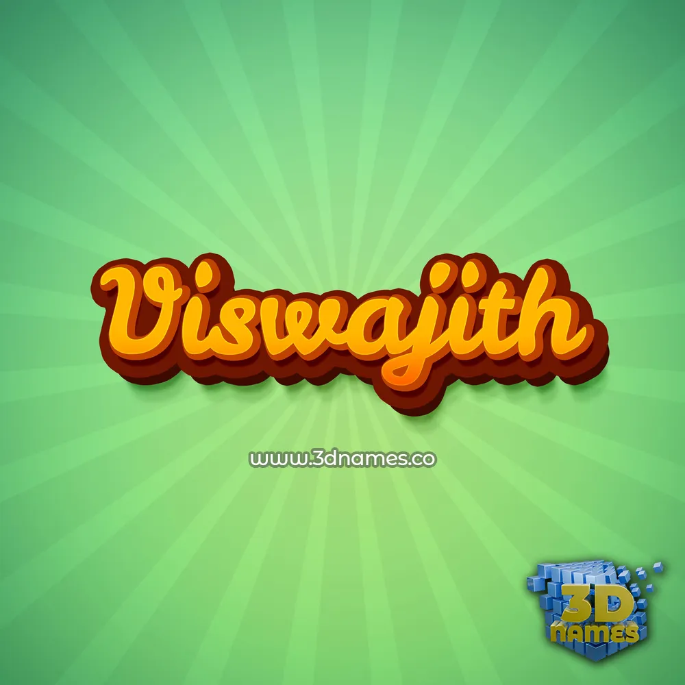 viswajith in Green Rays style - 3D name wallpaper