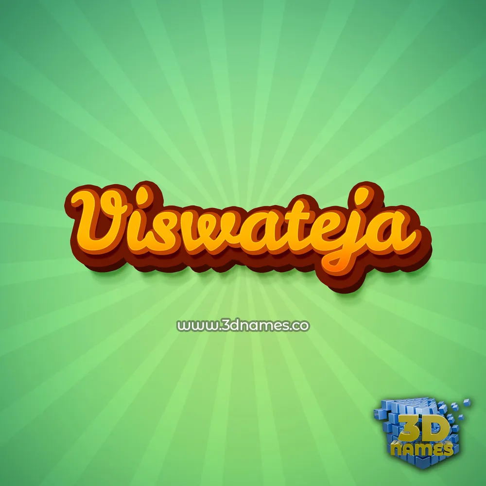 viswateja in Green Rays style - 3D name wallpaper