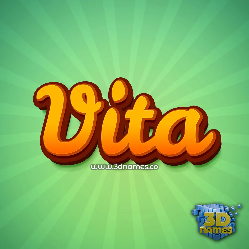 vita in Green Rays style - 3D name wallpaper