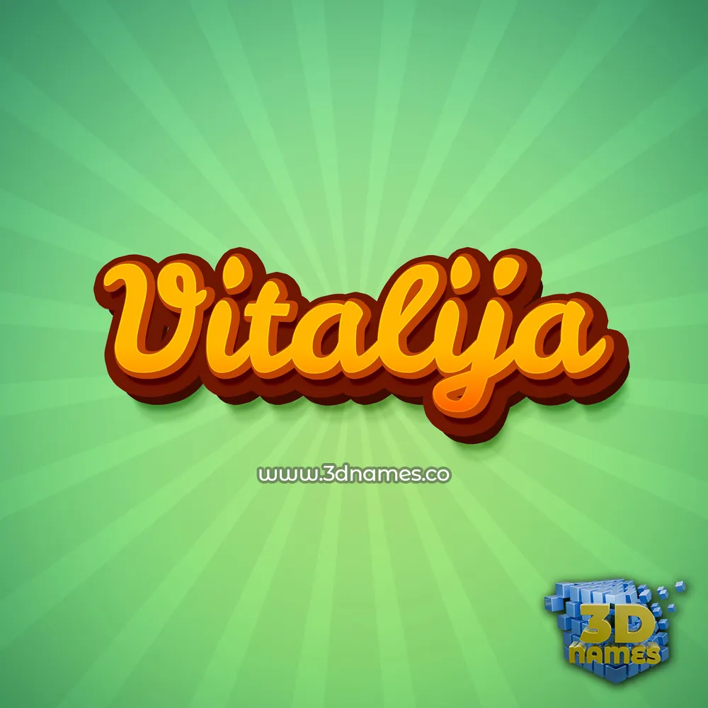 vitalija in Green Rays style - 3D name wallpaper