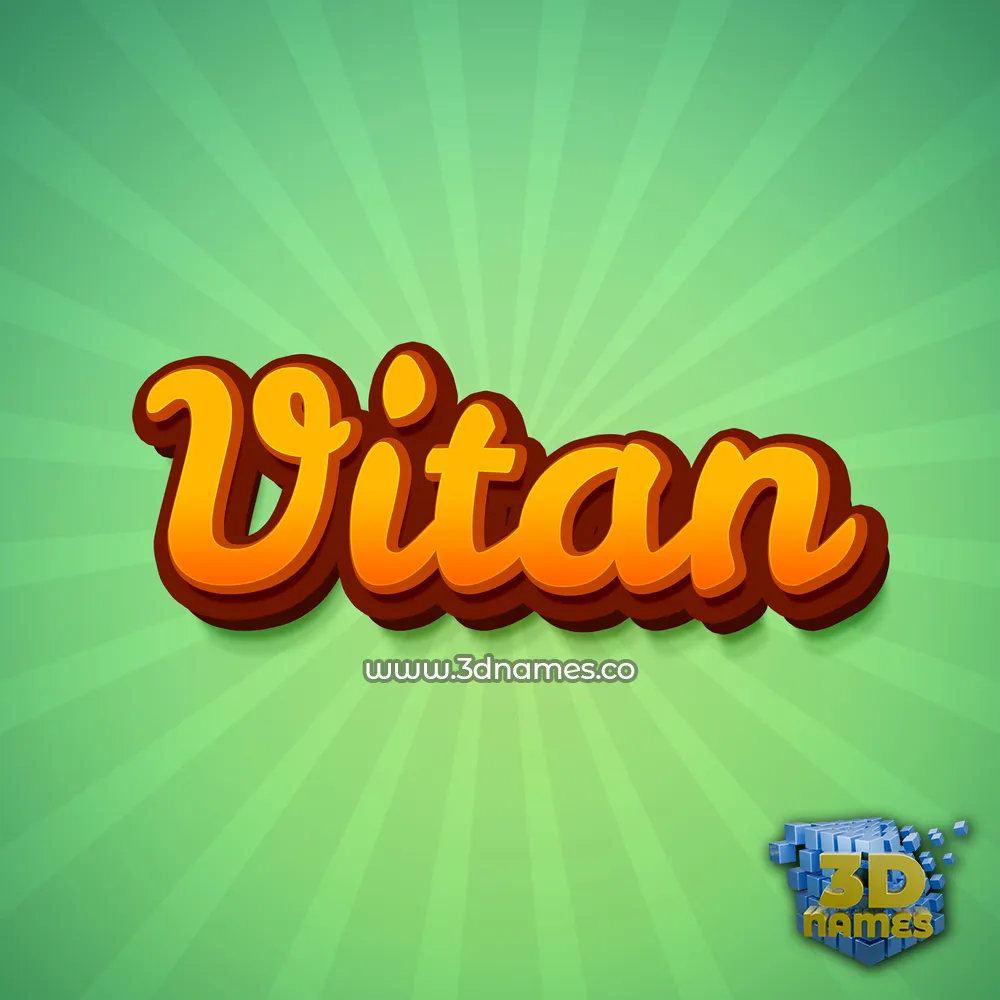 vitan in Green Rays style - 3D name wallpaper