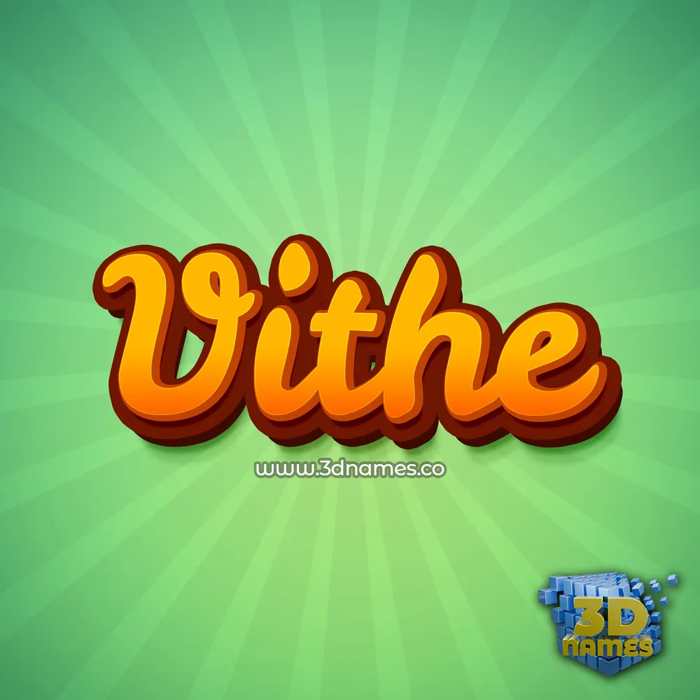 vithe in Green Rays style - 3D name wallpaper