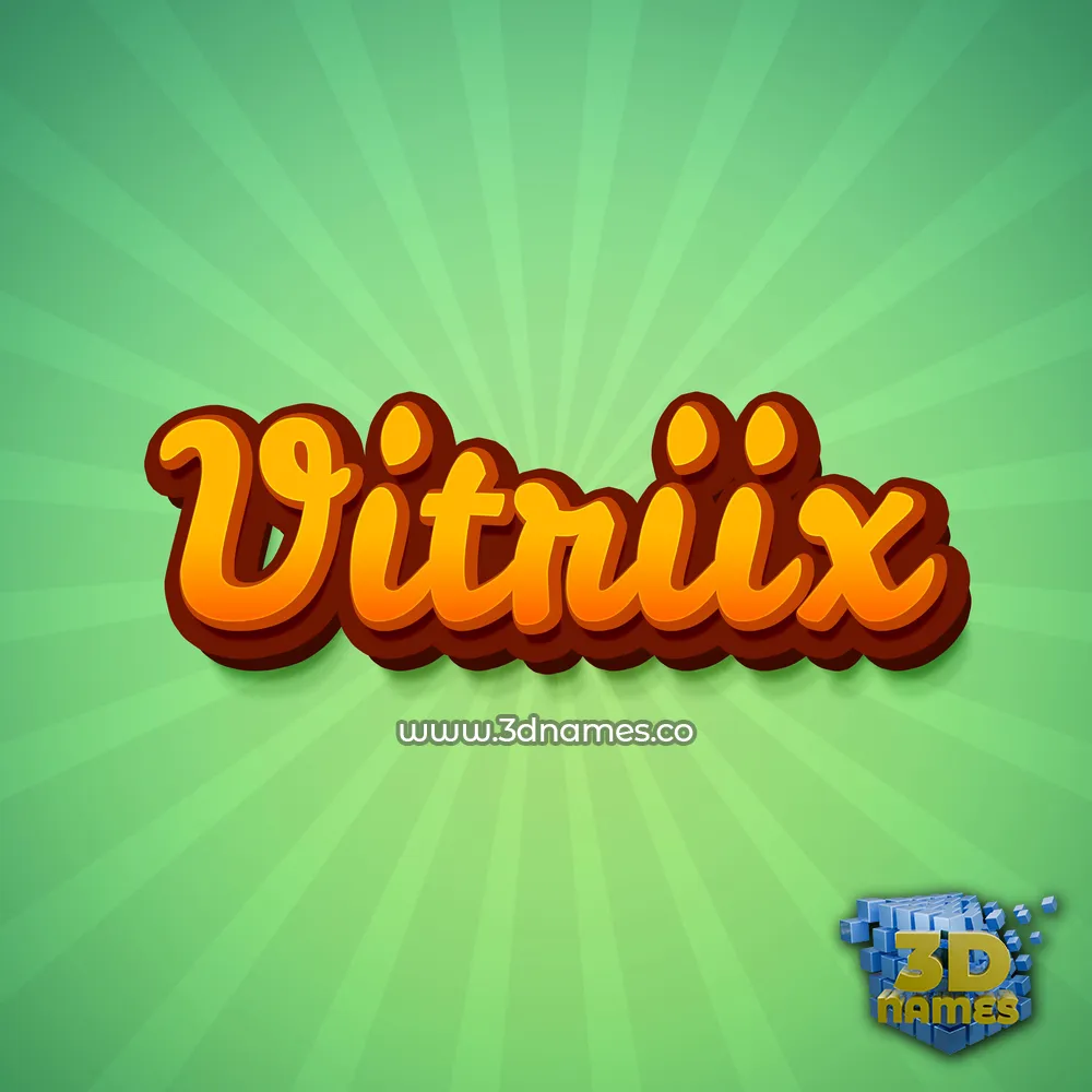 vitriix in Green Rays style - 3D name wallpaper