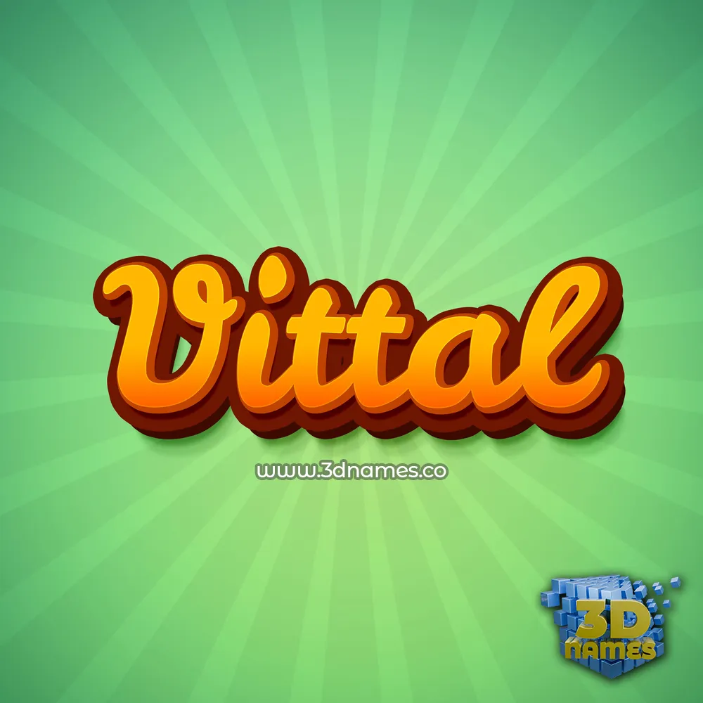 vittal in Green Rays style - 3D name wallpaper