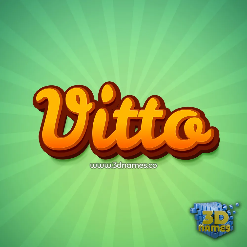 vitto in Green Rays style - 3D name wallpaper