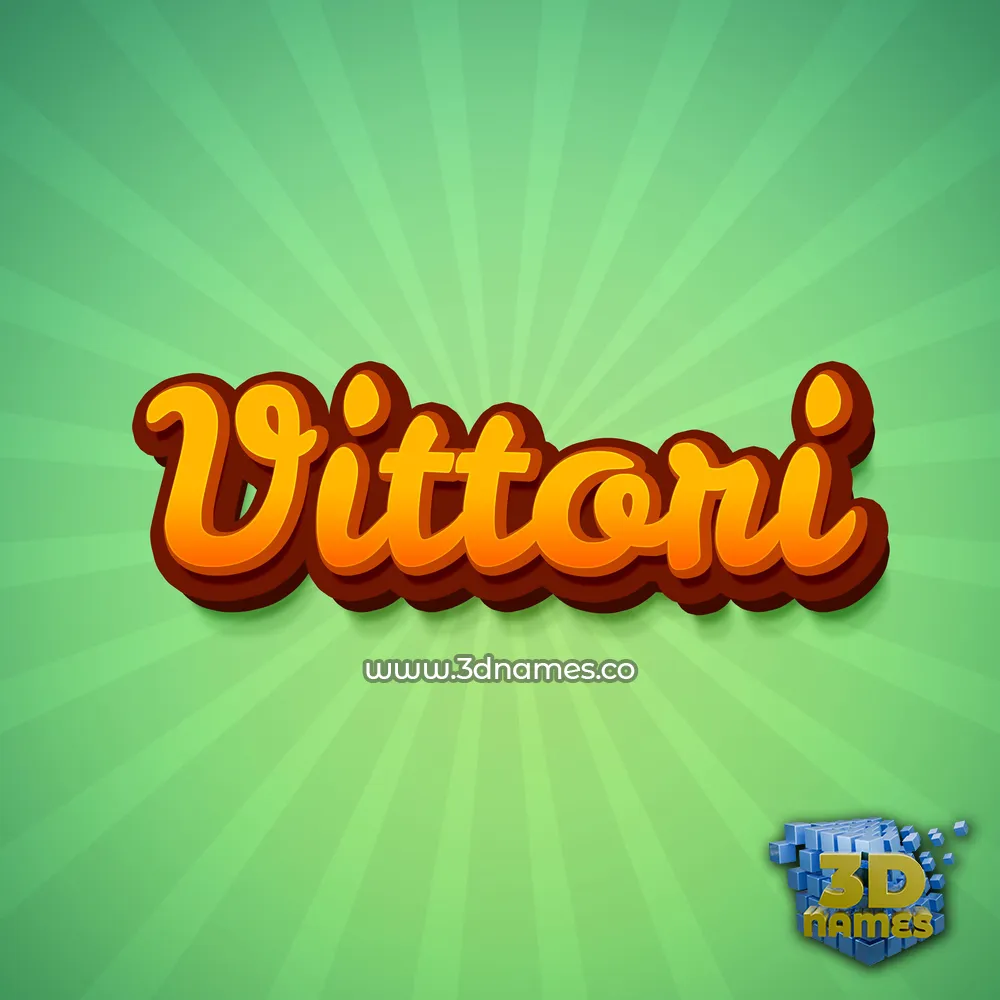 vittori in Green Rays style - 3D name wallpaper