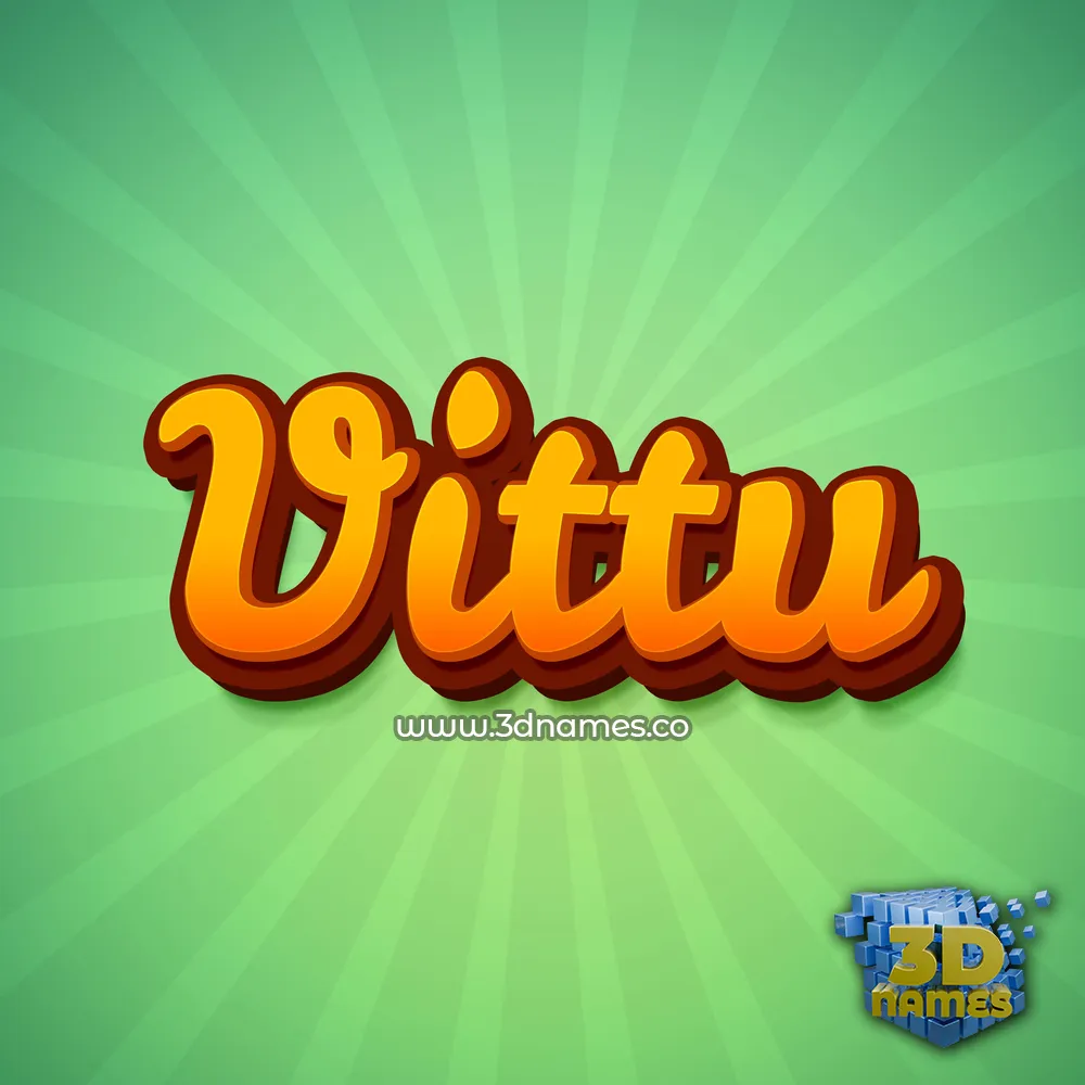 vittu in Green Rays style - 3D name wallpaper