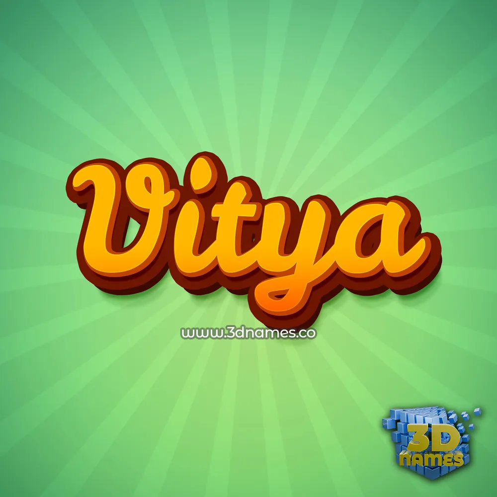vitya in Green Rays style - 3D name wallpaper