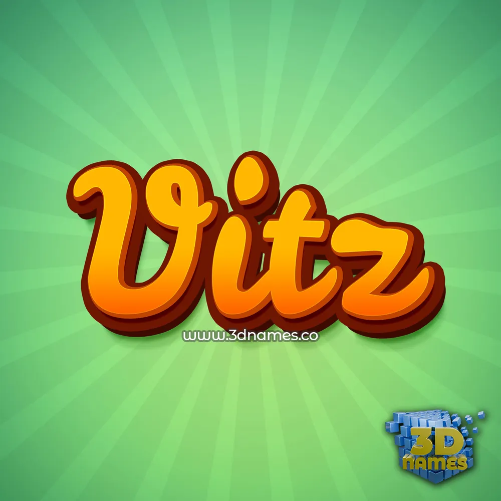vitz in Green Rays style - 3D name wallpaper