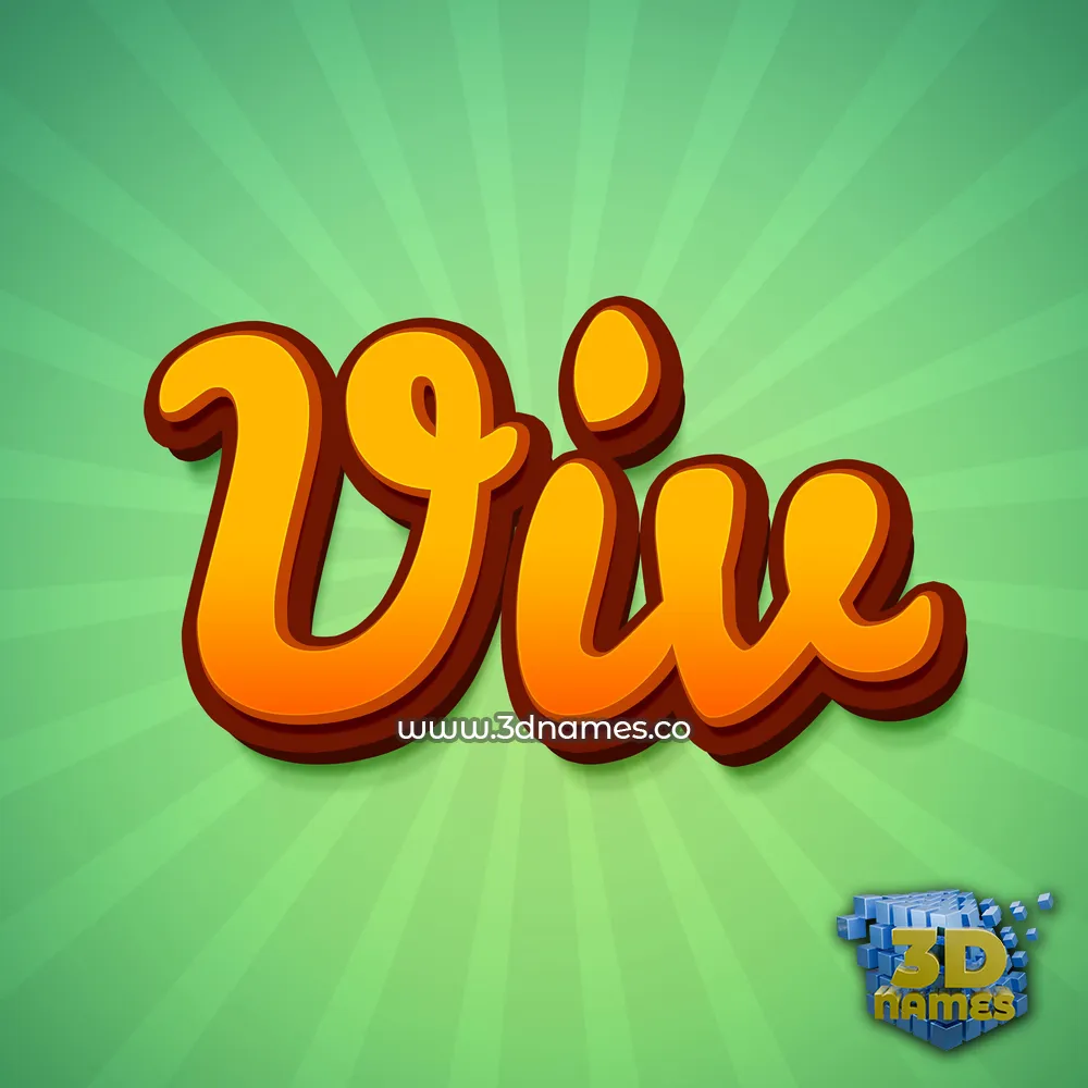 viv in Green Rays style - 3D name wallpaper