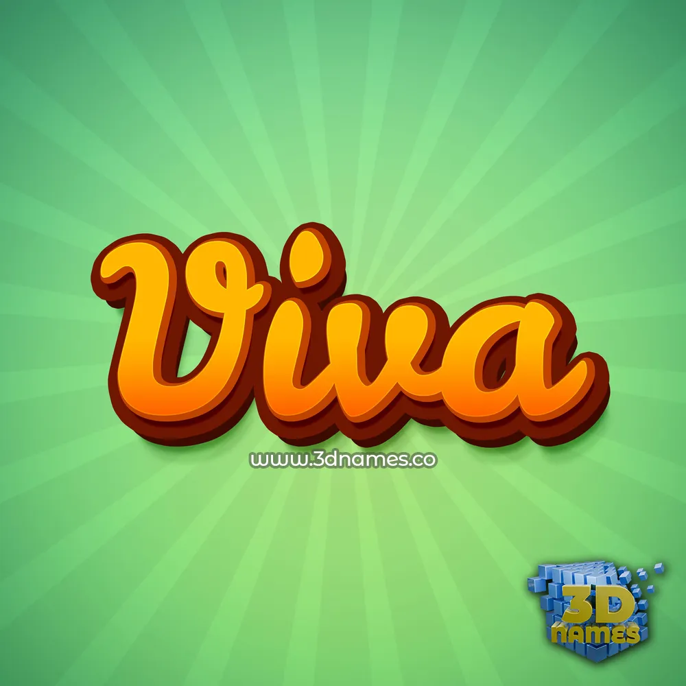 viva in Green Rays style - 3D name wallpaper