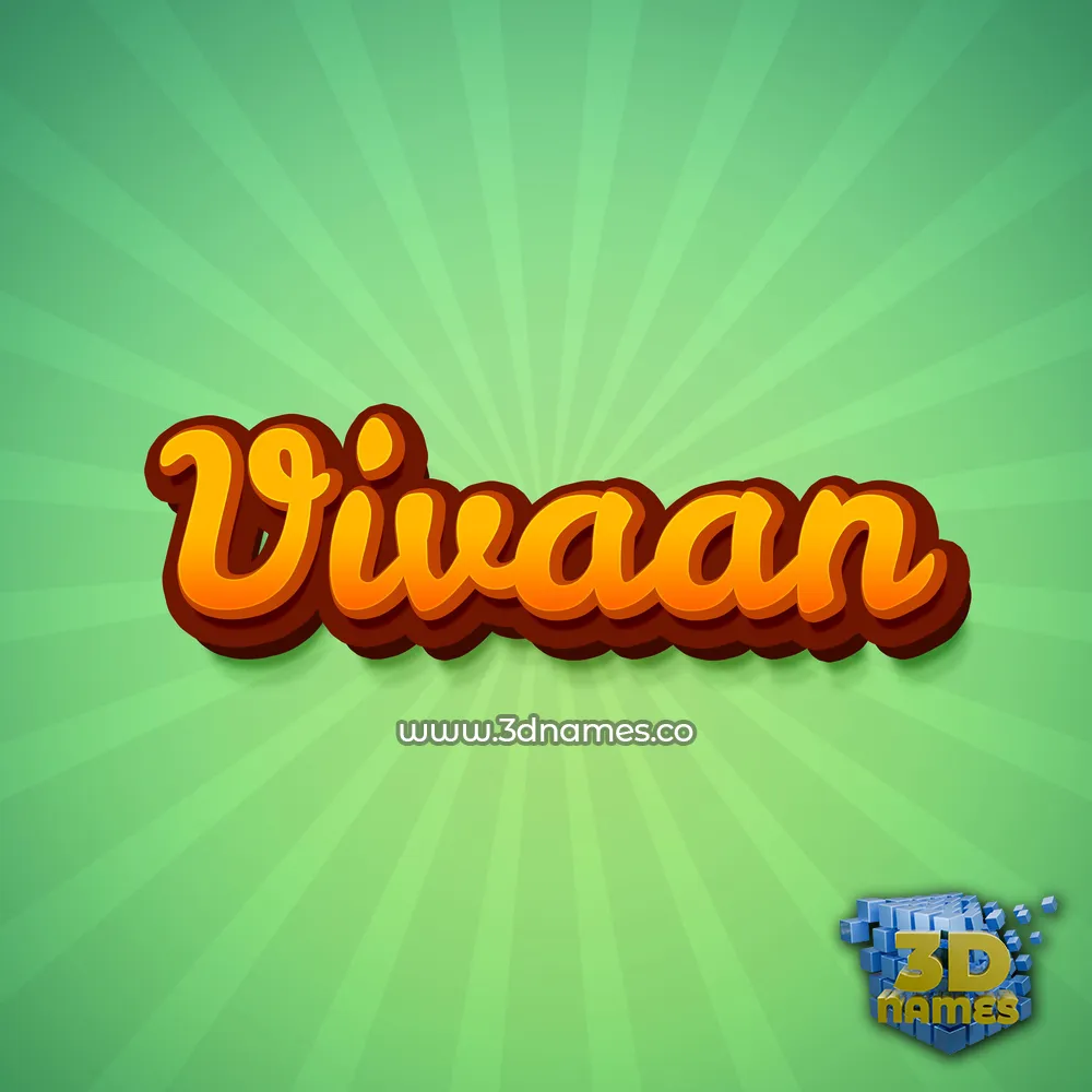 vivaan in Green Rays style - 3D name wallpaper