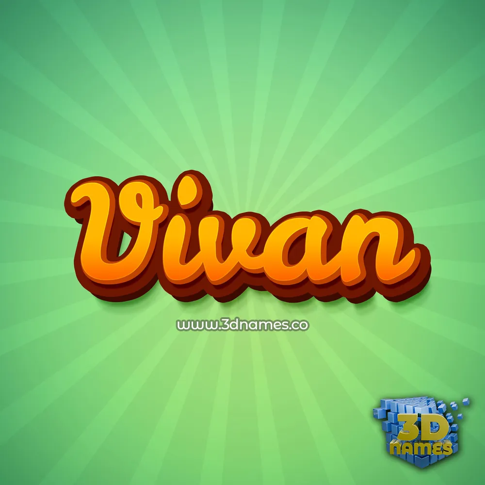 vivan in Green Rays style - 3D name wallpaper