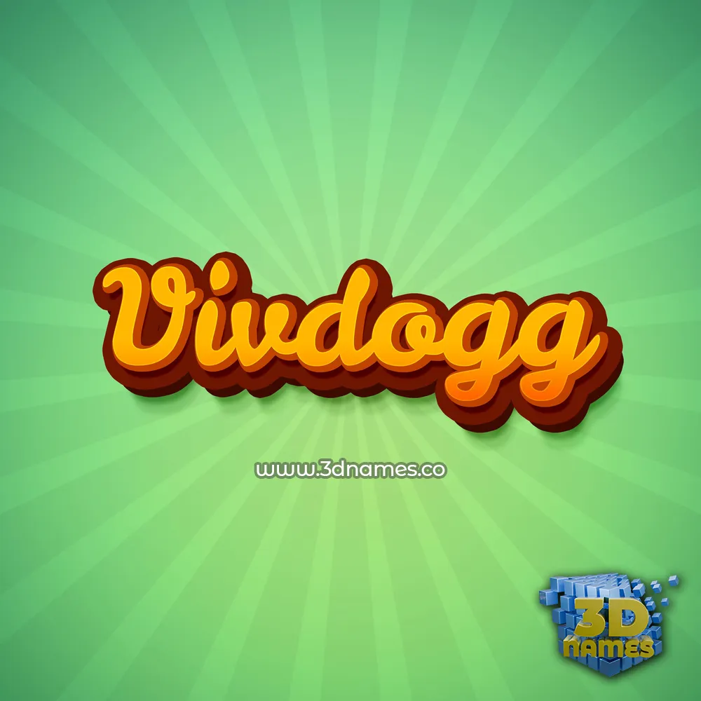 vivdogg in Green Rays style - 3D name wallpaper