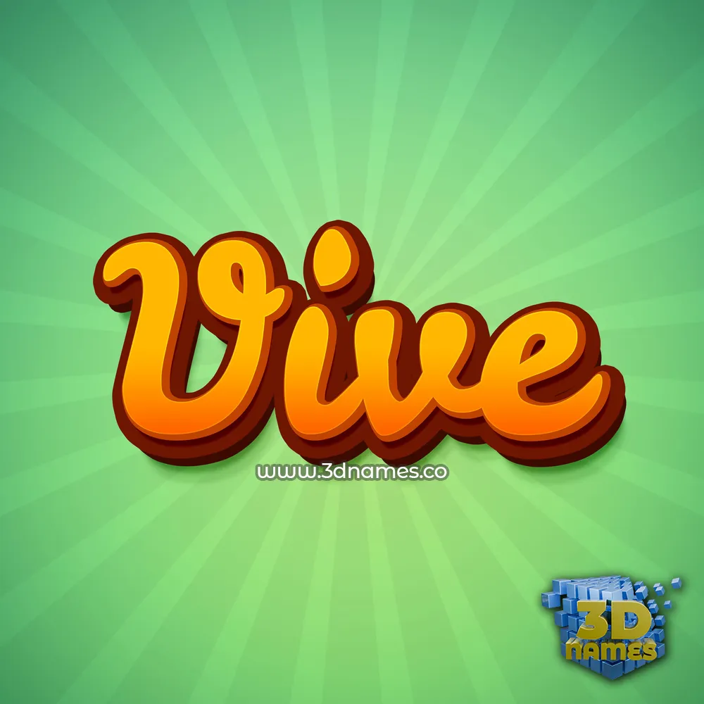 vive in Green Rays style - 3D name wallpaper