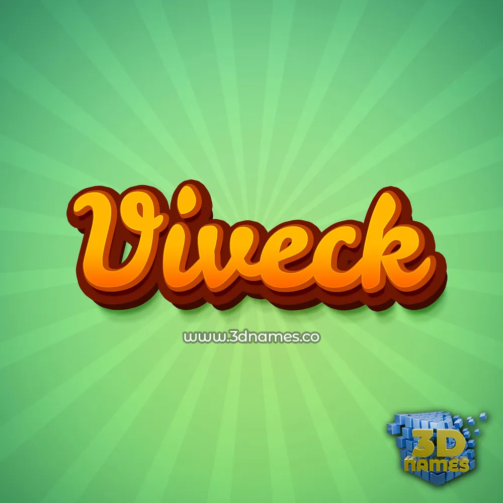 viveck in Green Rays style - 3D name wallpaper