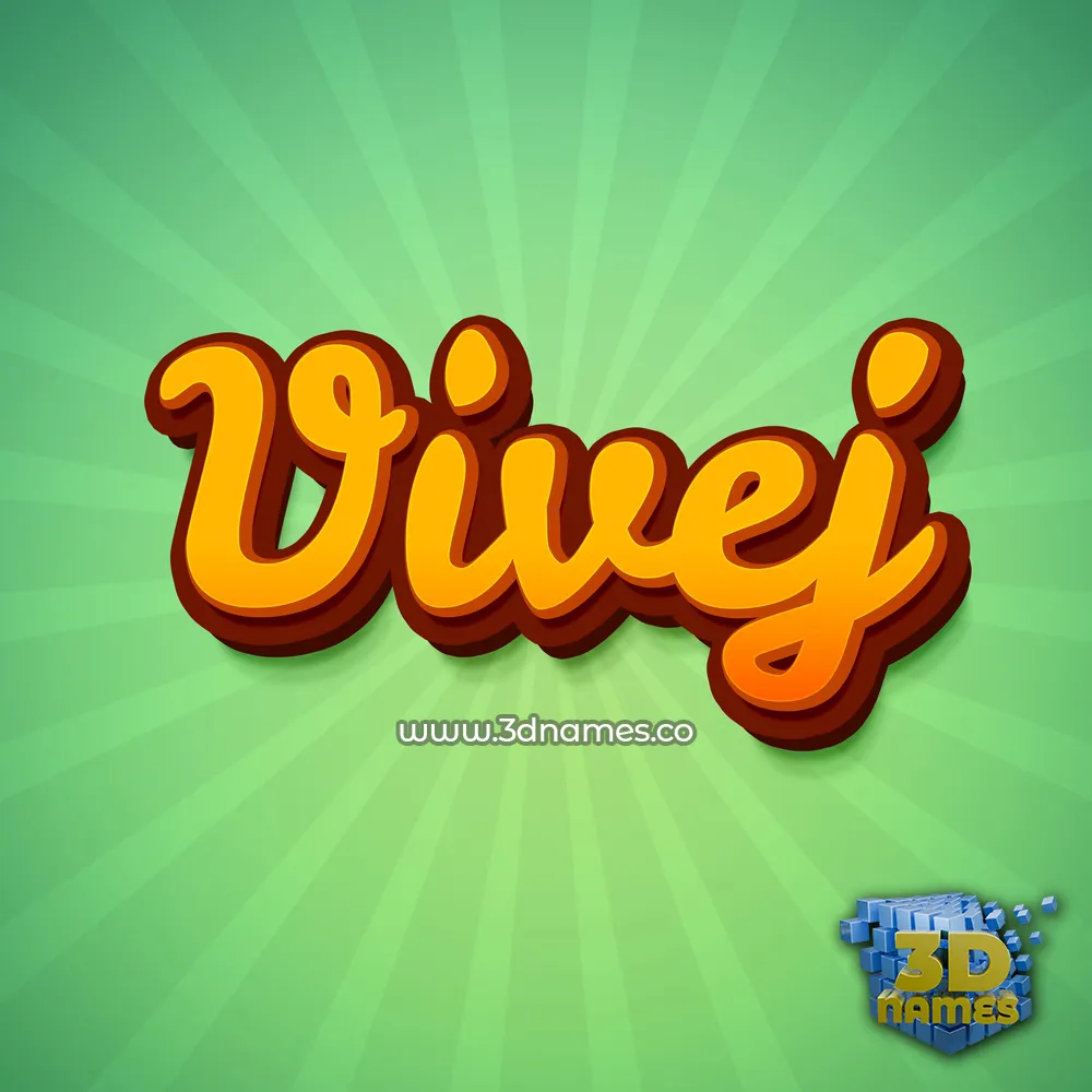 vivej in Green Rays style - 3D name wallpaper
