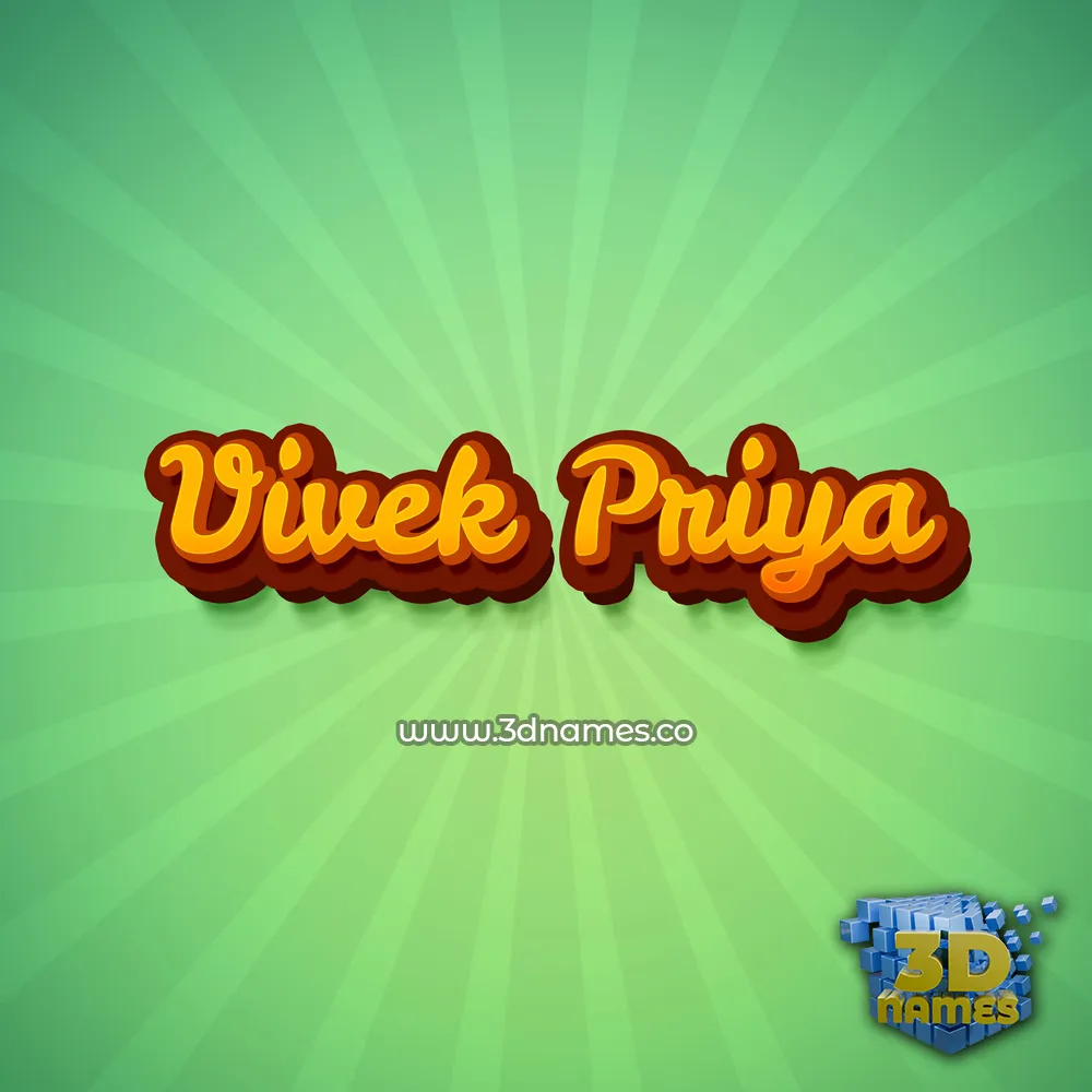 vivek priya in Green Rays style - 3D name wallpaper