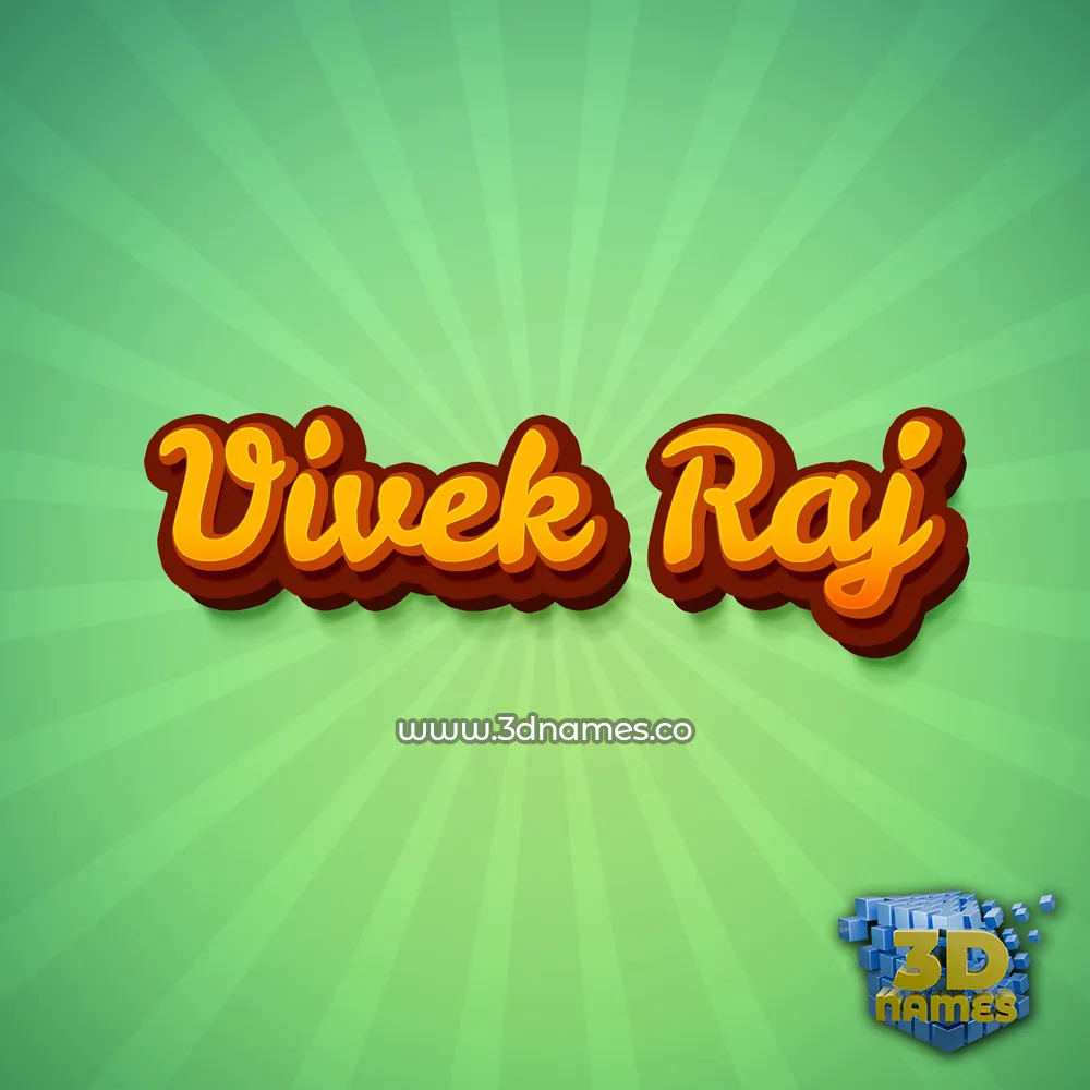 vivek raj in Green Rays style - 3D name wallpaper