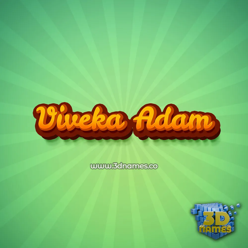 viveka adam in Green Rays style - 3D name wallpaper