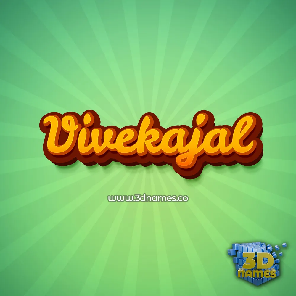 vivekajal in Green Rays style - 3D name wallpaper