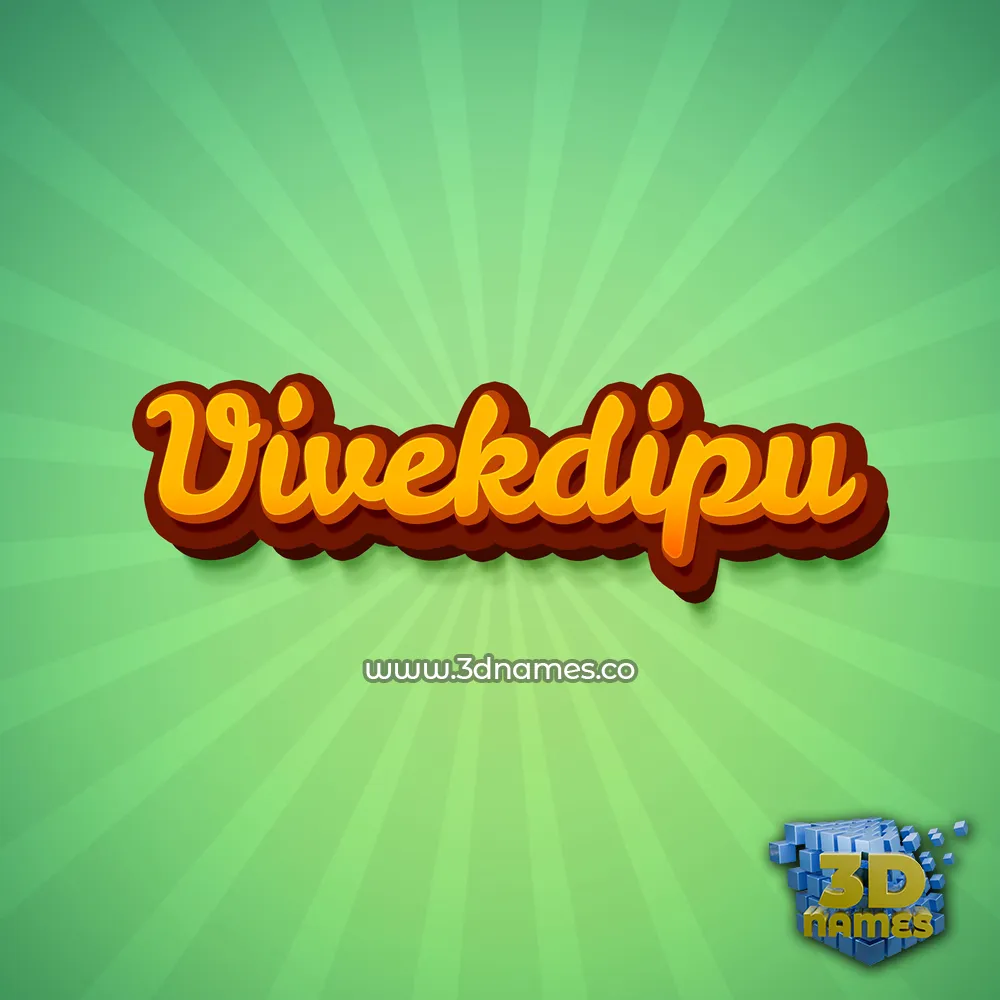 vivekdipu in Green Rays style - 3D name wallpaper