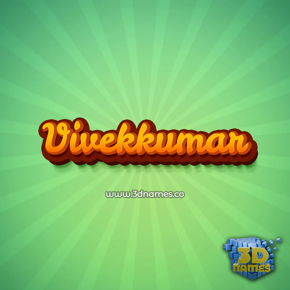 vivekkumar in Green Rays style - 3D name wallpaper