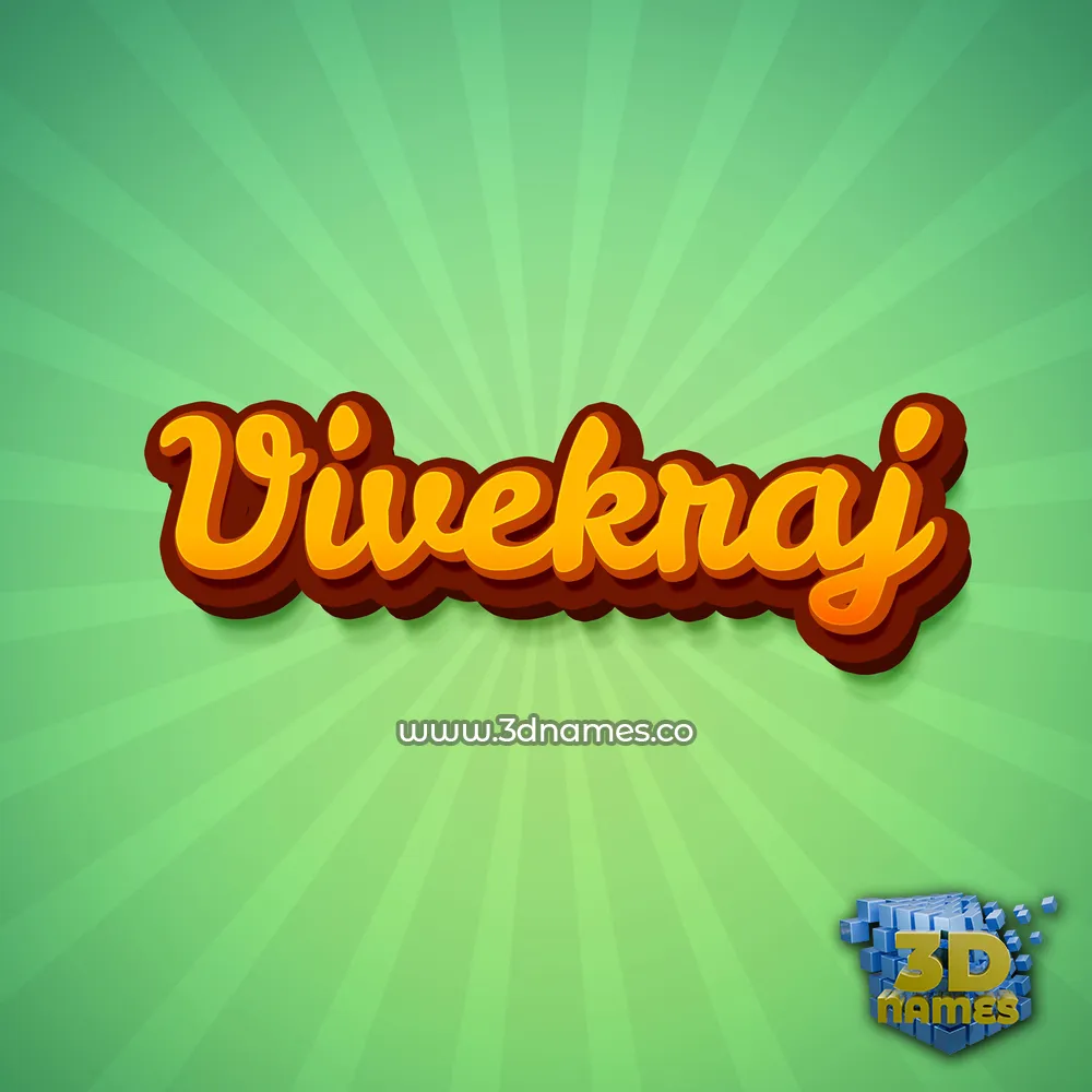 vivekraj in Green Rays style - 3D name wallpaper