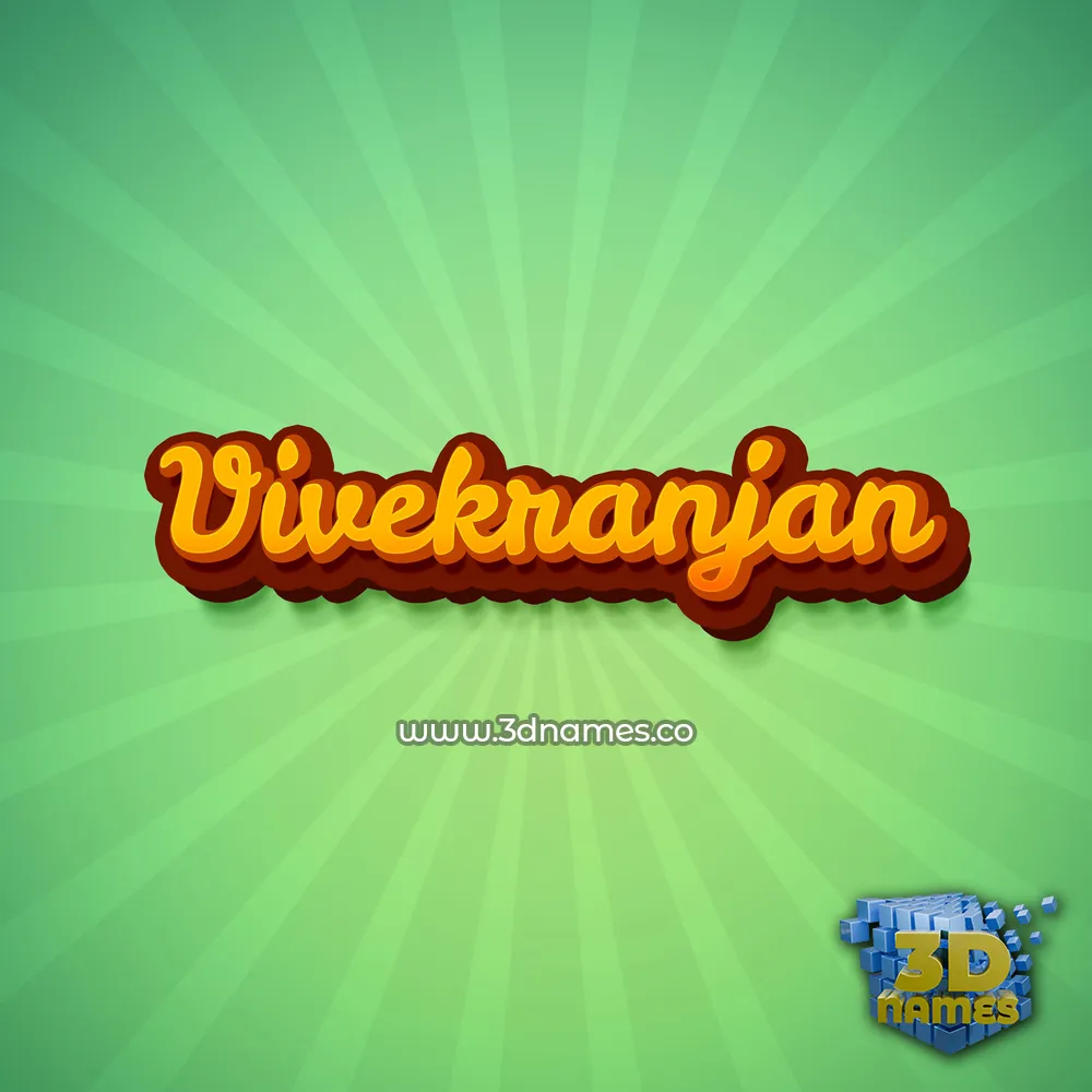 vivekranjan in Green Rays style - 3D name wallpaper