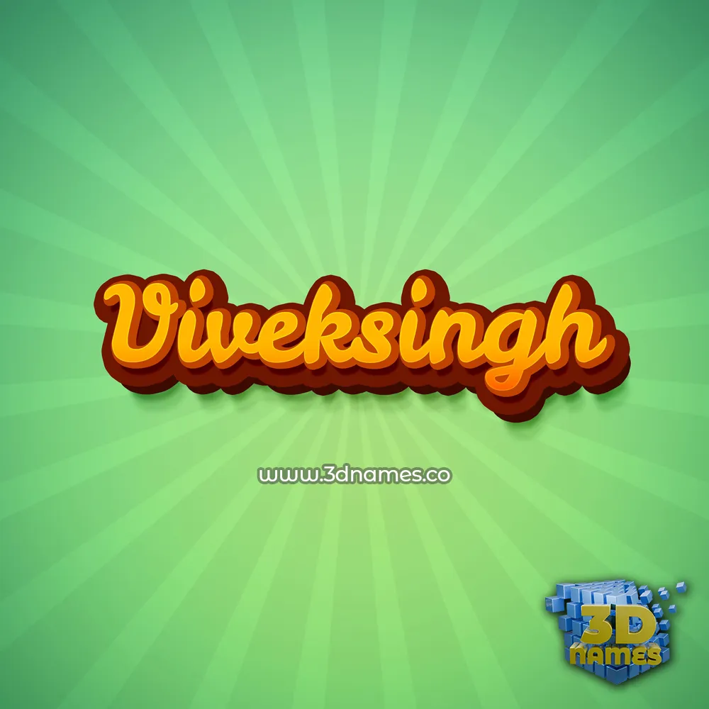 viveksingh in Green Rays style - 3D name wallpaper