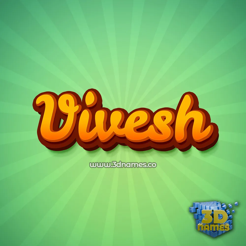 vivesh in Green Rays style - 3D name wallpaper