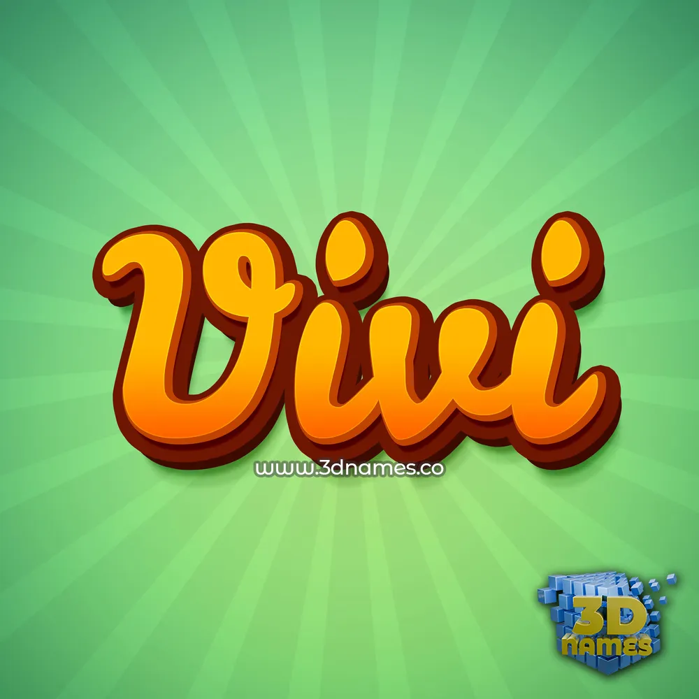 vivi in Green Rays style - 3D name wallpaper