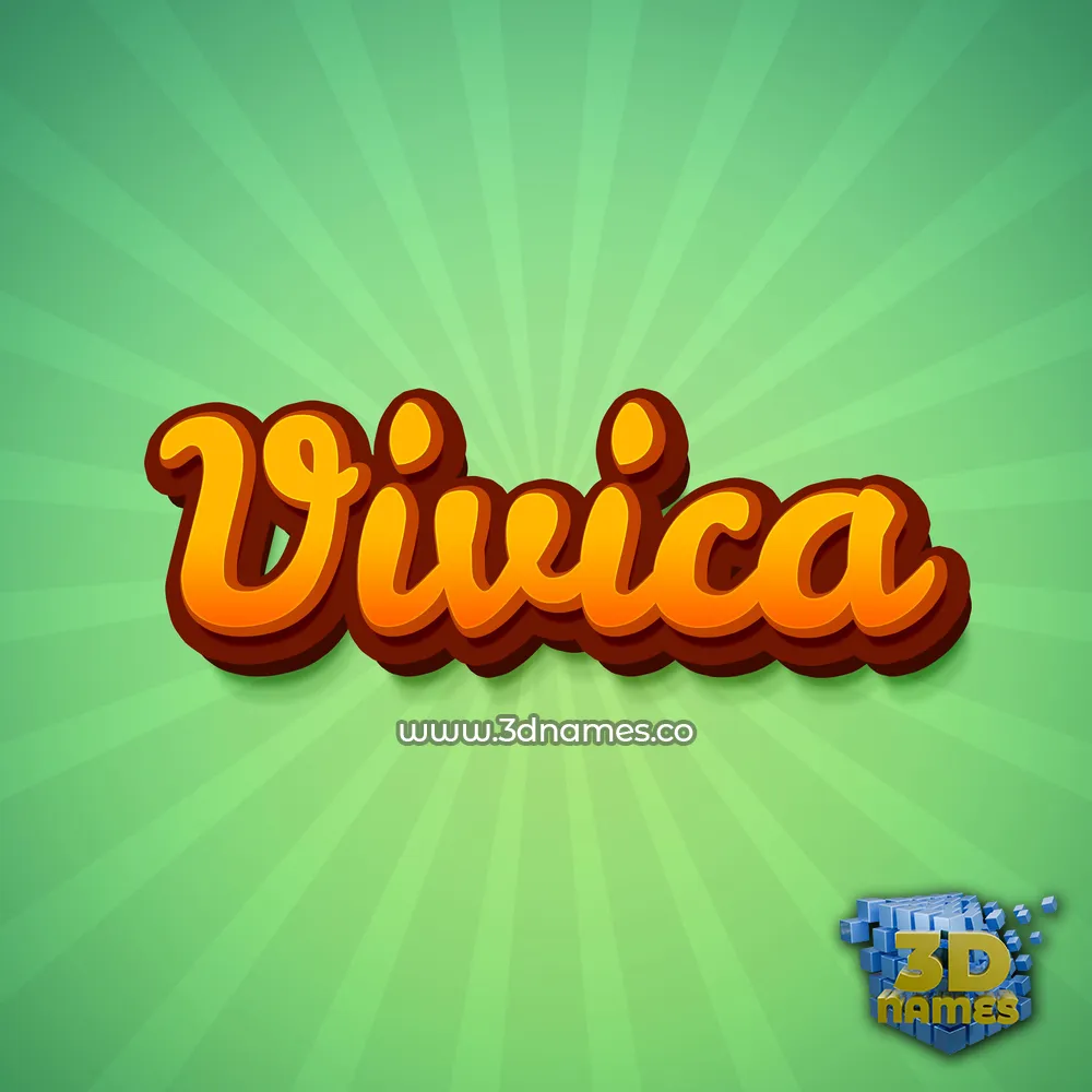 vivica in Green Rays style - 3D name wallpaper