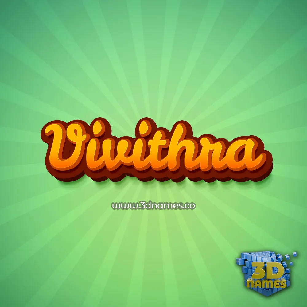 vivithra in Green Rays style - 3D name wallpaper