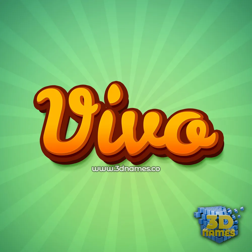 vivo in Green Rays style - 3D name wallpaper