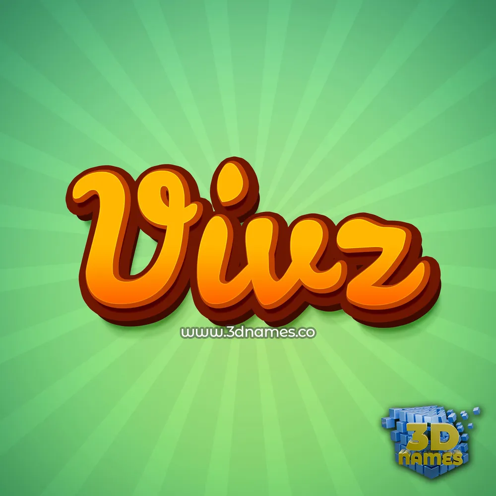 vivz in Green Rays style - 3D name wallpaper