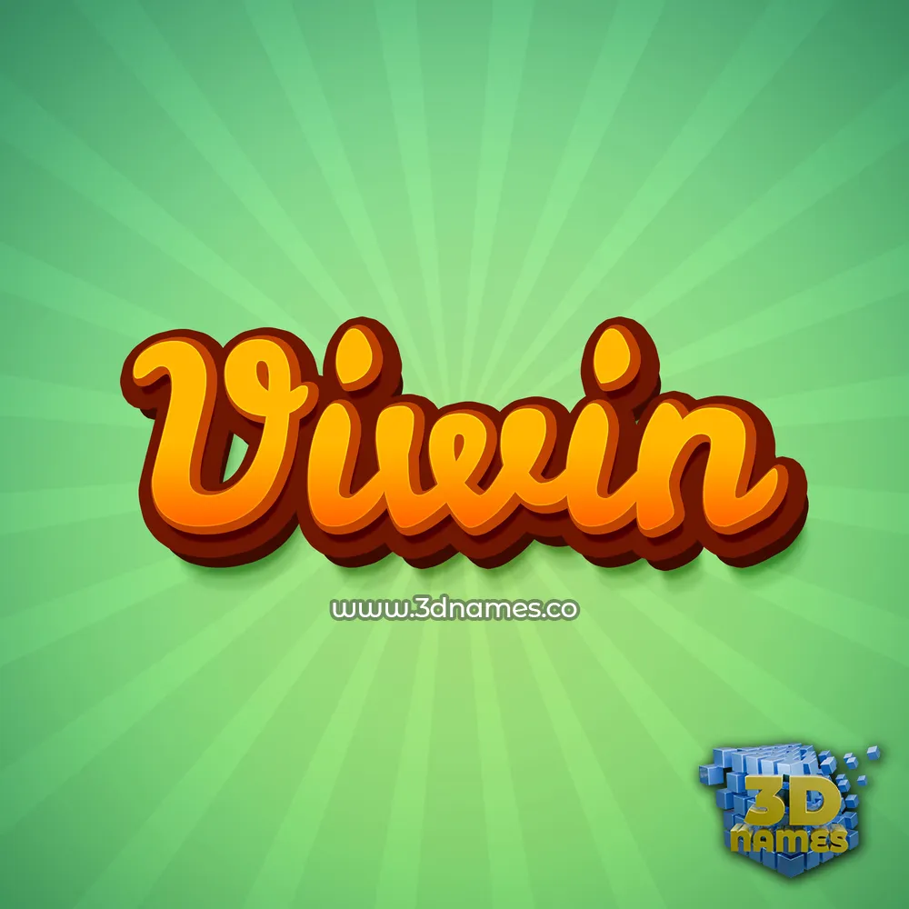 viwin in Green Rays style - 3D name wallpaper
