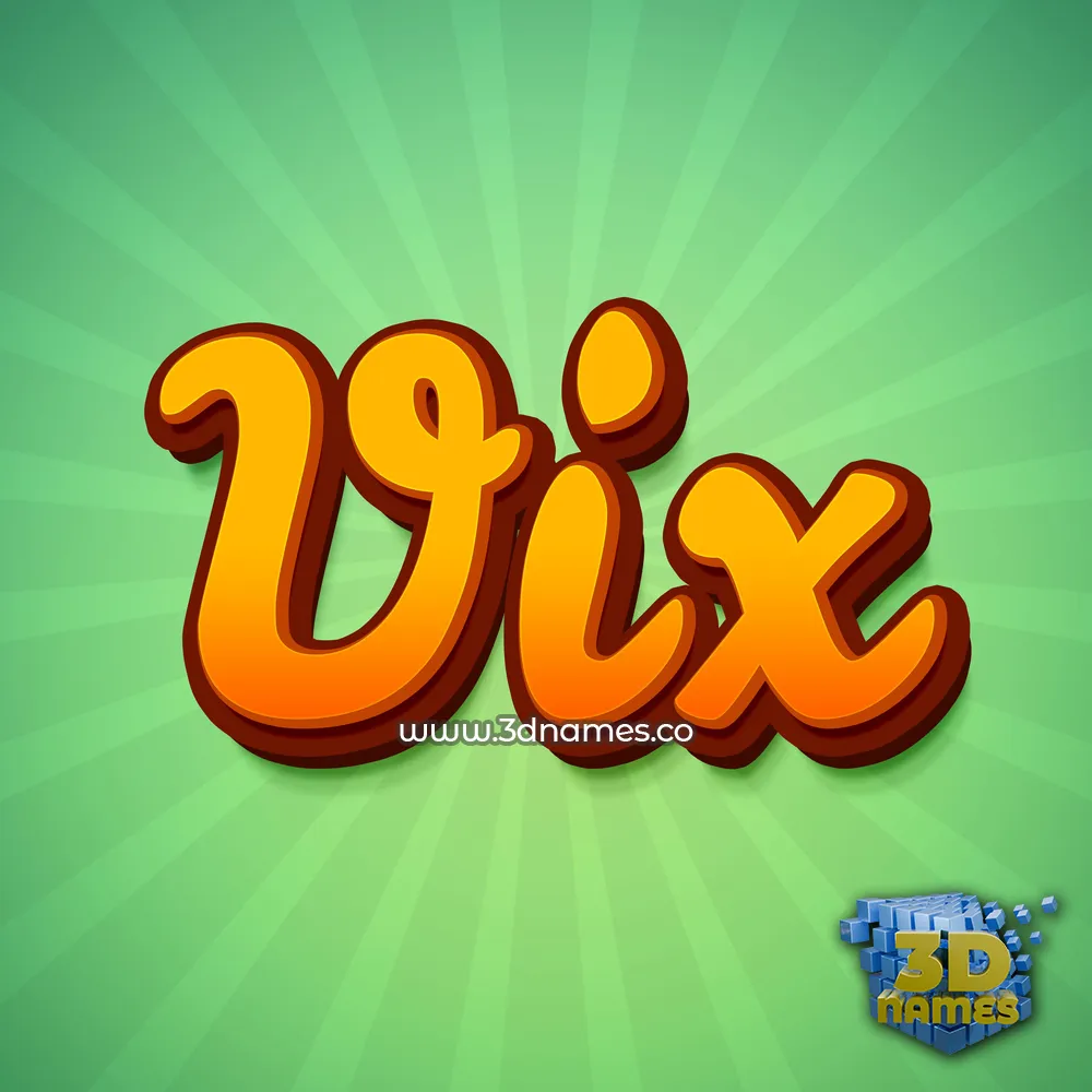 vix in Green Rays style - 3D name wallpaper