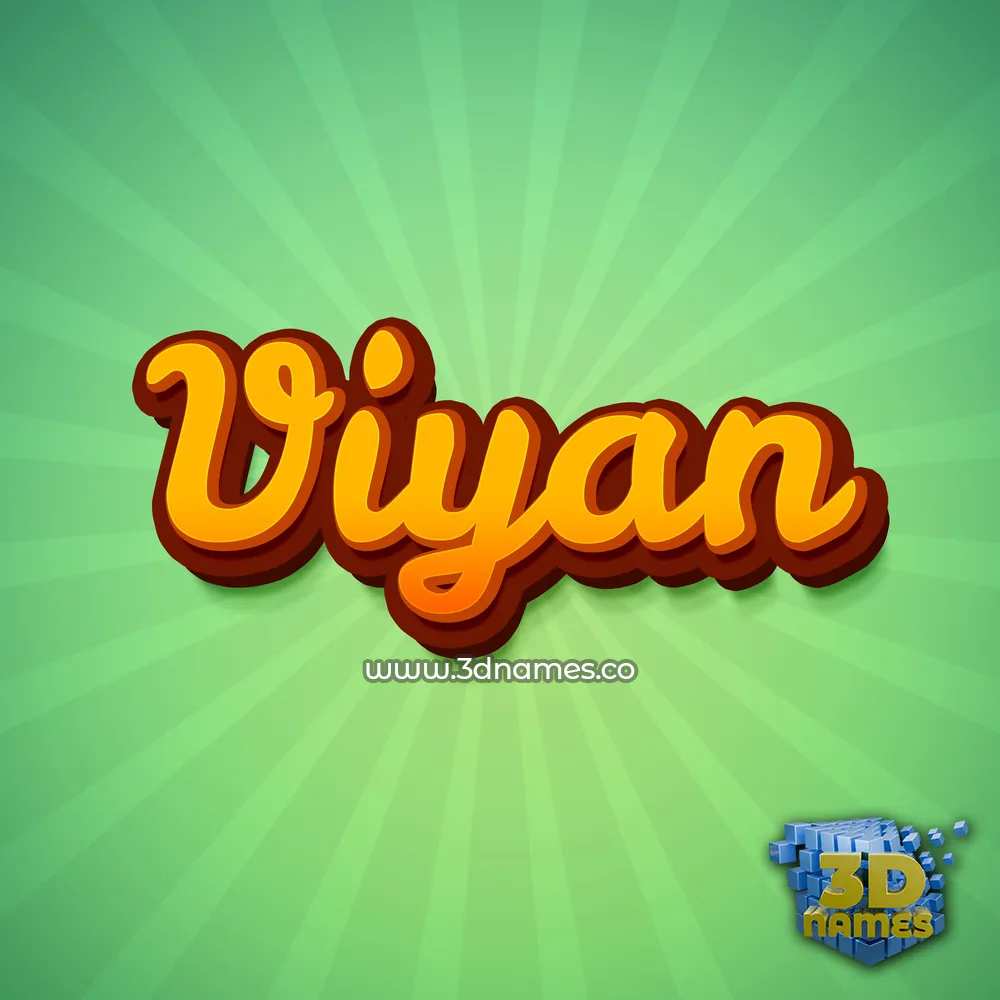 viyan in Green Rays style - 3D name wallpaper