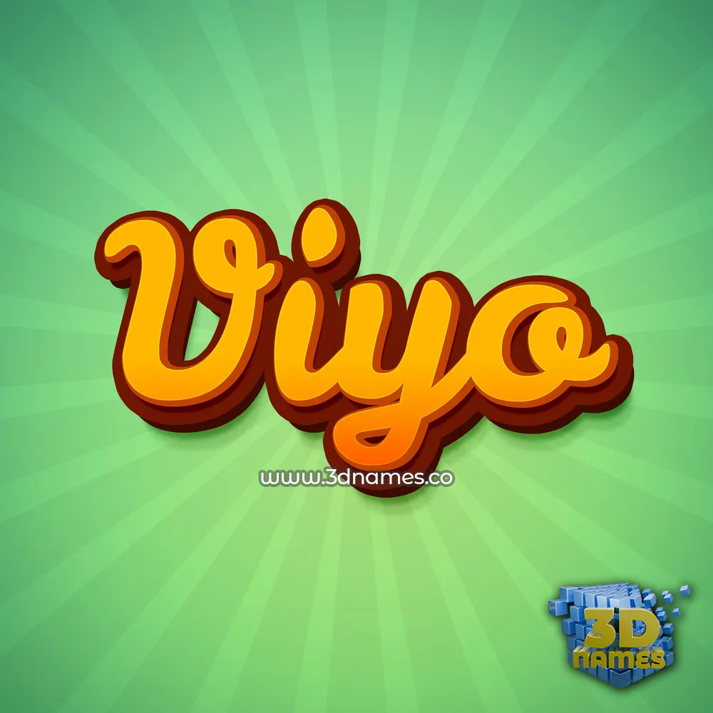 viyo in Green Rays style - 3D name wallpaper